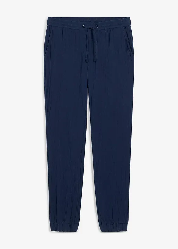Regular Fit slip-on-bukse i 100% bomull, Tapered, bonprix