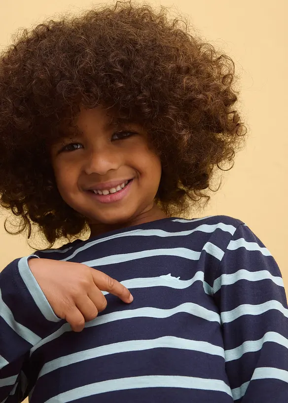 Langermet topp i ren &oslash;kologisk bomull (2-pack), bonprix