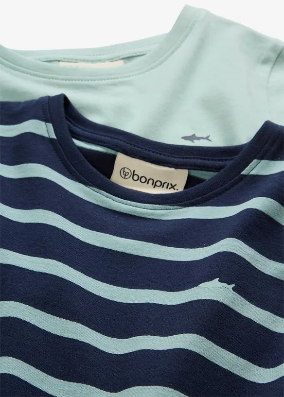 Langermet topp i ren &oslash;kologisk bomull (2-pack), bonprix