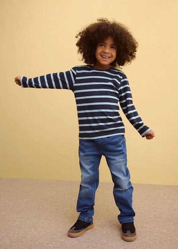 Langermet topp i ren &oslash;kologisk bomull (2-pack), bonprix