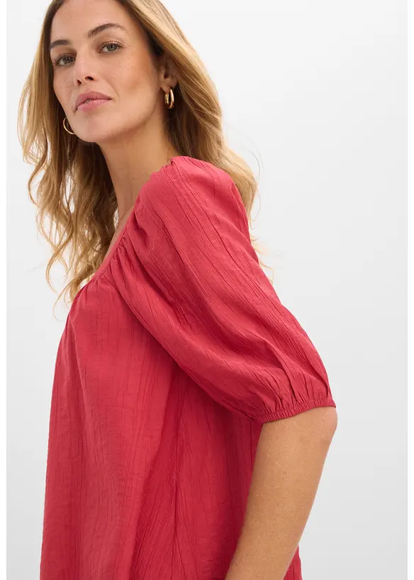 Bluse av strukturert krinklet materiale, bonprix