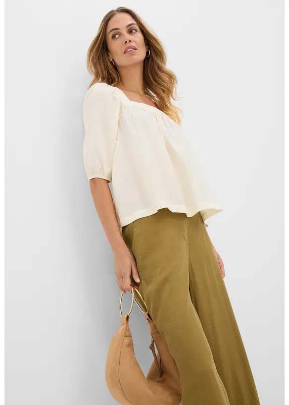 Crinkle bluse i strukturmateriale, bonprix
