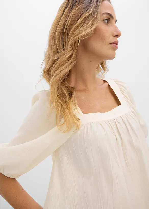 Crinkle bluse i strukturmateriale, bonprix