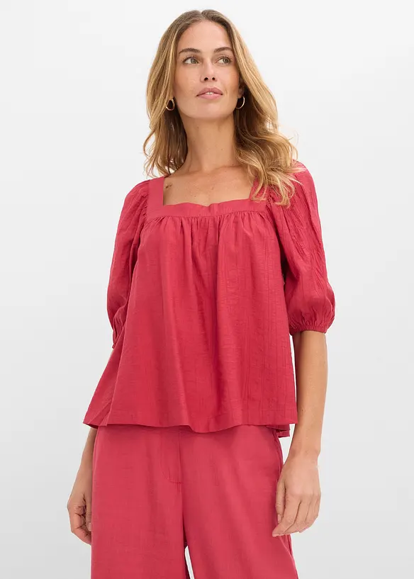 Bluse av strukturert krinklet materiale, bonprix
