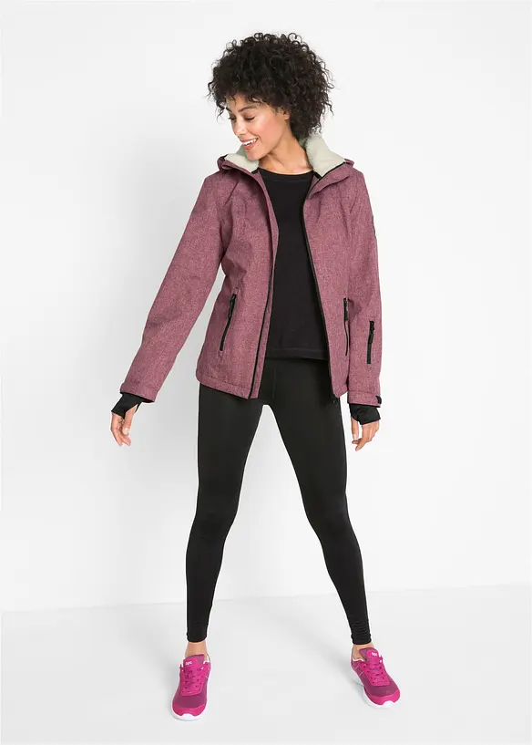 Outdoor-funksjonsjakke med teddyfleece, vanntett, bonprix
