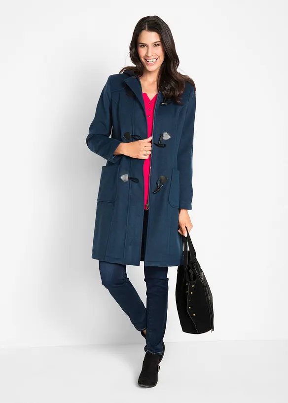 Duffelcoat i ullstil, bonprix