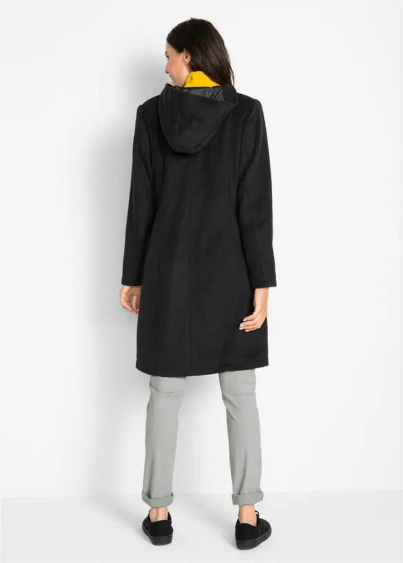 Duffelcoat i ullstil, bonprix