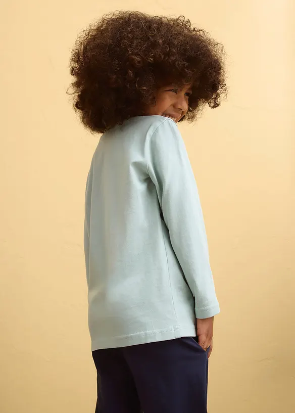 Langermet topp i 100% &oslash;kologisk bomull (2-pack), bonprix