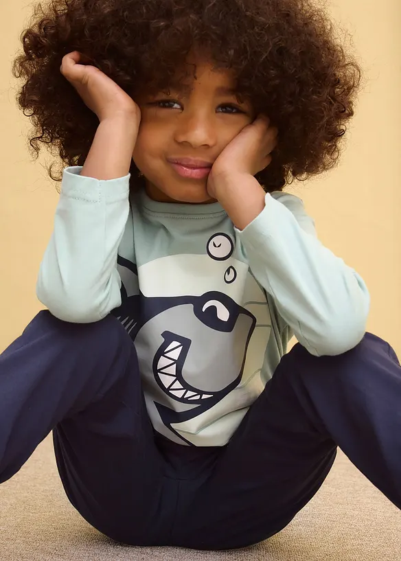 Langermet topp i 100% &oslash;kologisk bomull (2-pack), bonprix