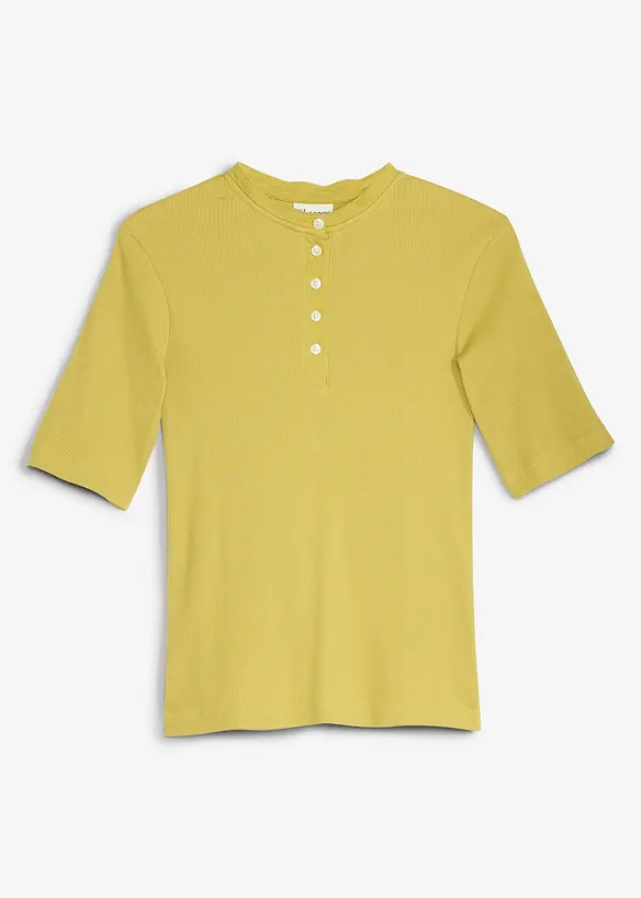 Ribbet topp i 100% &oslash;kologisk bomull, bonprix