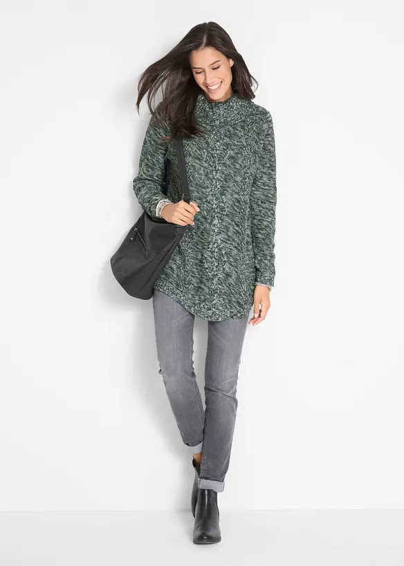 Lang poncho-genser, lange ermer, bonprix