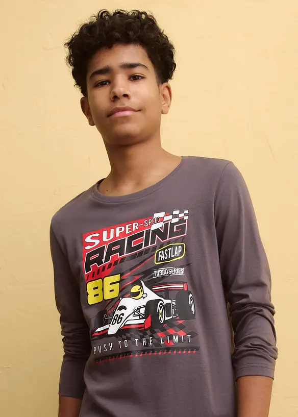 Langermet shirt i 100% &oslash;kologisk bomull, bonprix