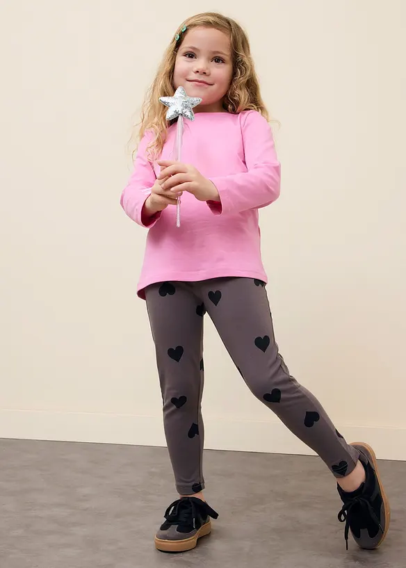 Langermet topp av elastisk, &oslash;kologisk bomullsmiks (3-pack), bonprix