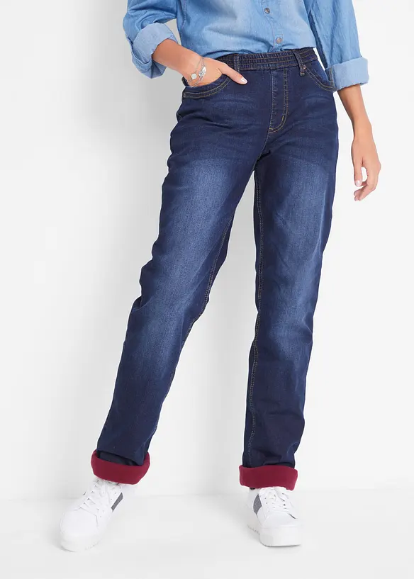 Straight-jeans Mid Waist, varmende denim, bonprix