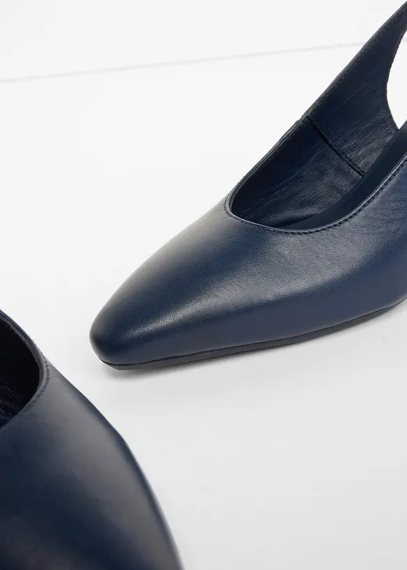 Slingback-pumps i skinn, bonprix