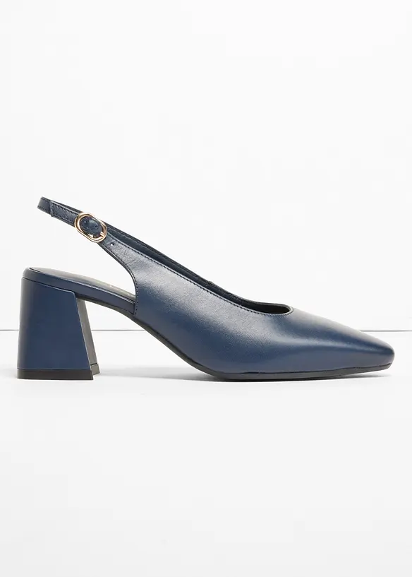 Slingback-pumps i skinn, bonprix