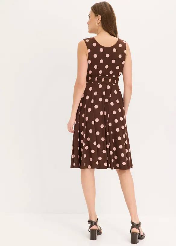 Trikotkjole med prikkem&oslash;nster, bonprix