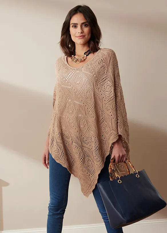 Poncho i heklet stil, bonprix