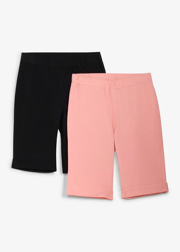 Sykkelshorts med &oslash;kologisk bomull (2-pack), bonprix