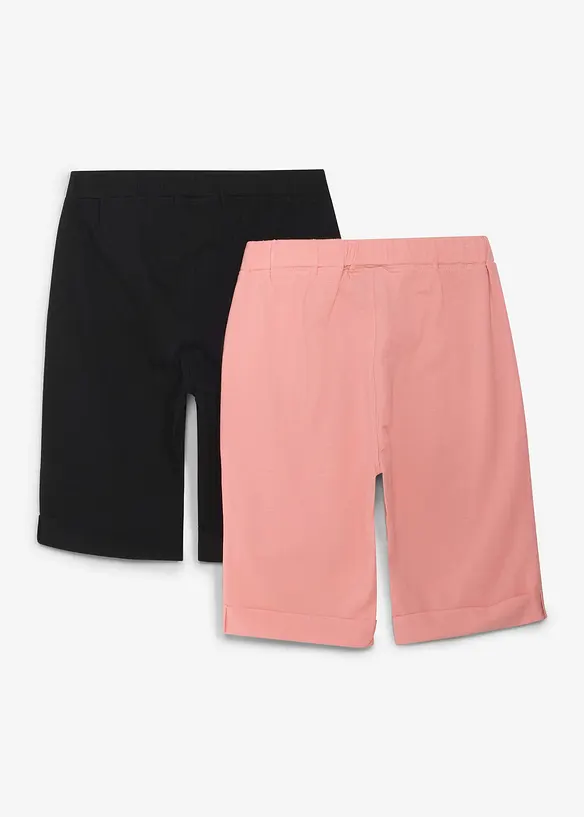 Sykkelshorts med &oslash;kologisk bomull (2-pack), bonprix