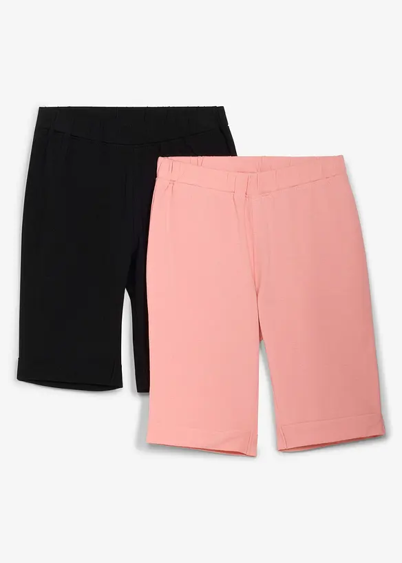 Sykkelshorts med &oslash;kologisk bomull (2-pack), bonprix