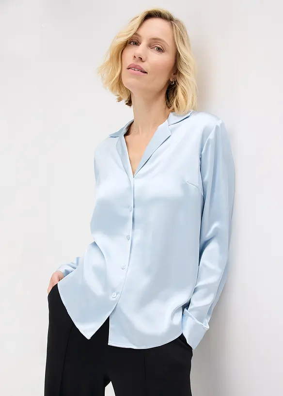 Bluse av fin sateng, bonprix