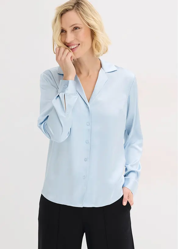 Bluse av fin sateng, bonprix