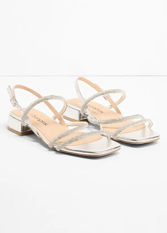 Remsandaler med glitterstener, bonprix