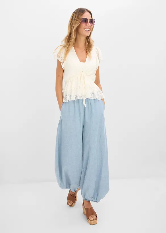 Kort blondetopp, bonprix