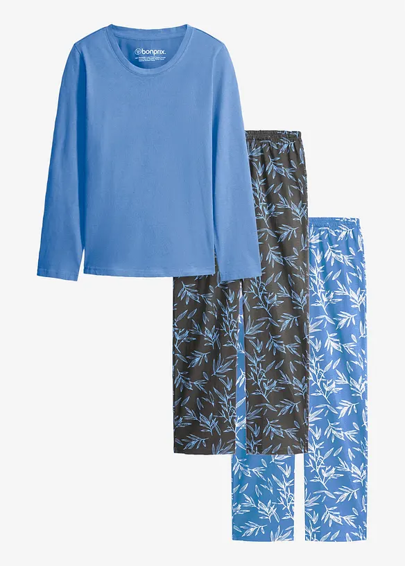 Pyjamas (3-delt sett) av ren bomull, bonprix
