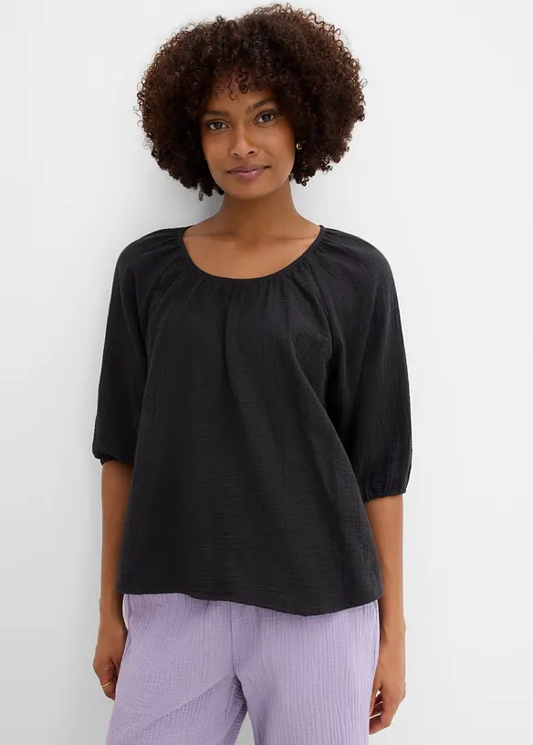 Musselin-tunika av 100% bomull, bonprix