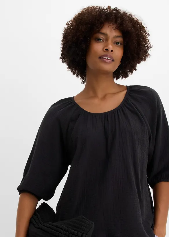 Musselin-tunika av 100% bomull, bonprix
