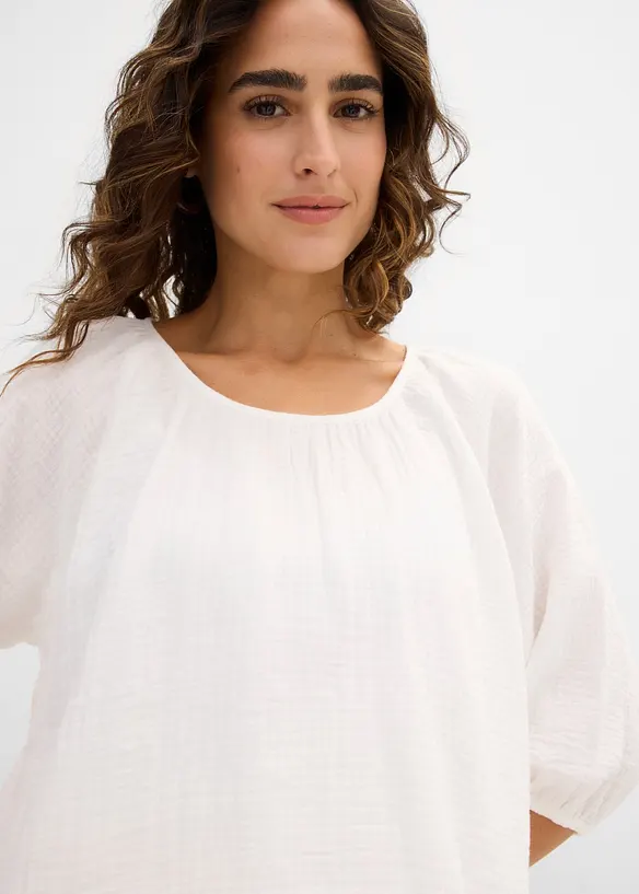 Musselin-tunika av 100% bomull, bonprix