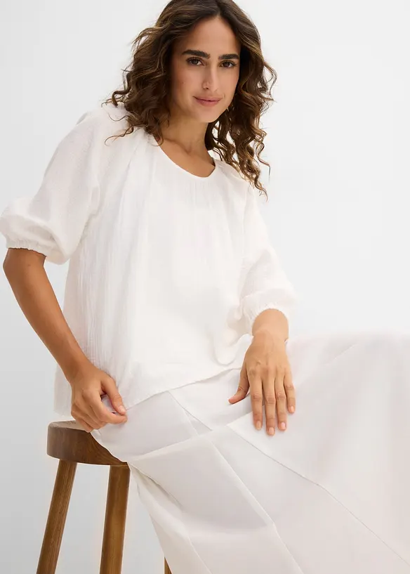 Musselin-tunika av 100% bomull, bonprix