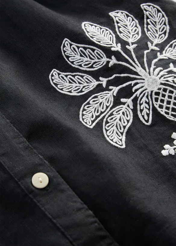 Kaftankjole i 100% lin med broderi, bonprix