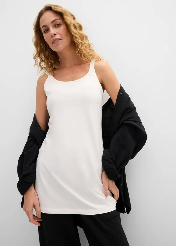 Lang singlet med &oslash;kologisk bomull (2-pack), bonprix