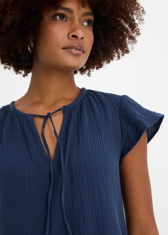 Kjole i myk musselin, bonprix