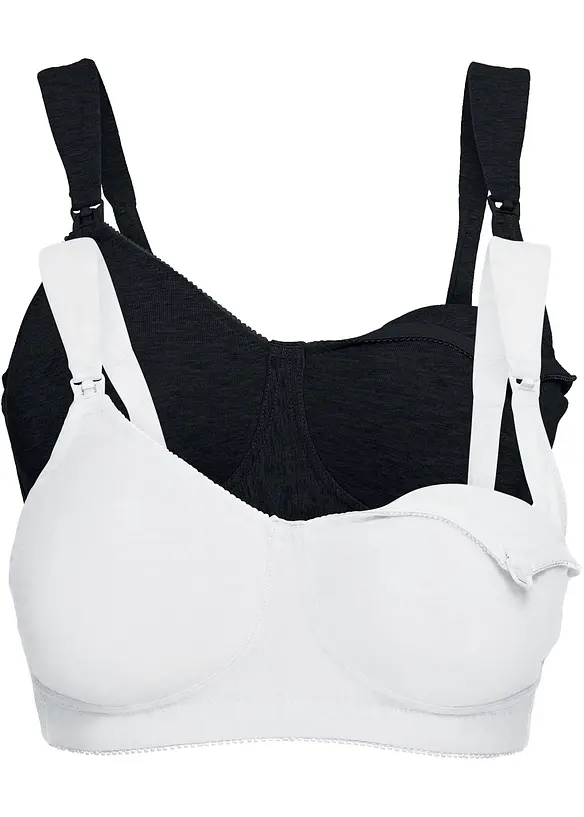 Amme-BH uten spiler med &oslash;kologisk bomull (2-pack), bonprix