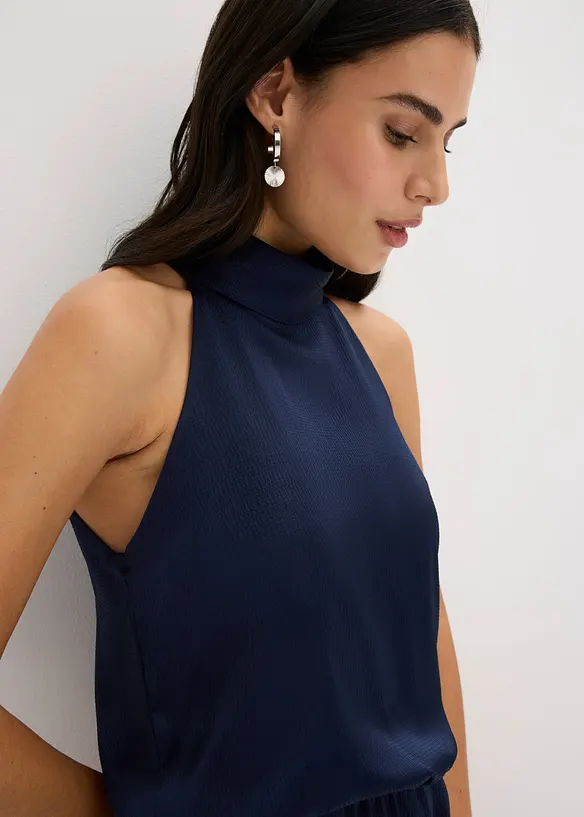 Jumpsuit i strukturert sateng, bonprix