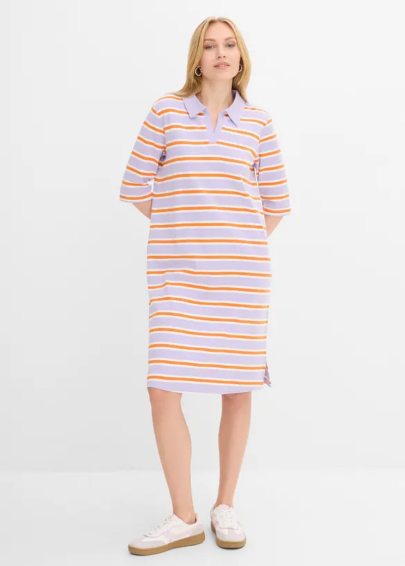 Knelang kjole med polokrage, bonprix