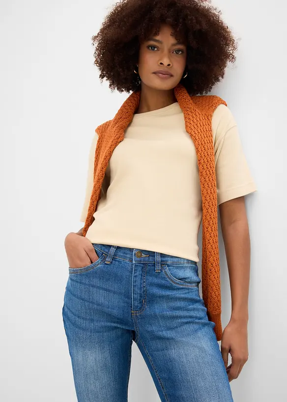 Slim Fit-caprijeans, Mid Waist, bonprix