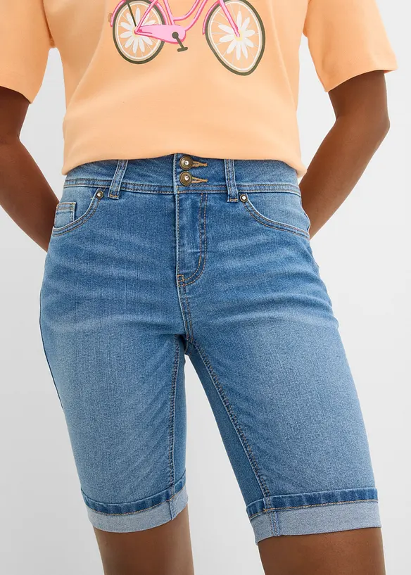 Bermudashorts i denim Mid Waist, bonprix