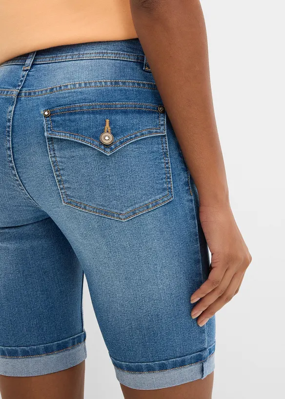 Bermudashorts i denim Mid Waist, bonprix