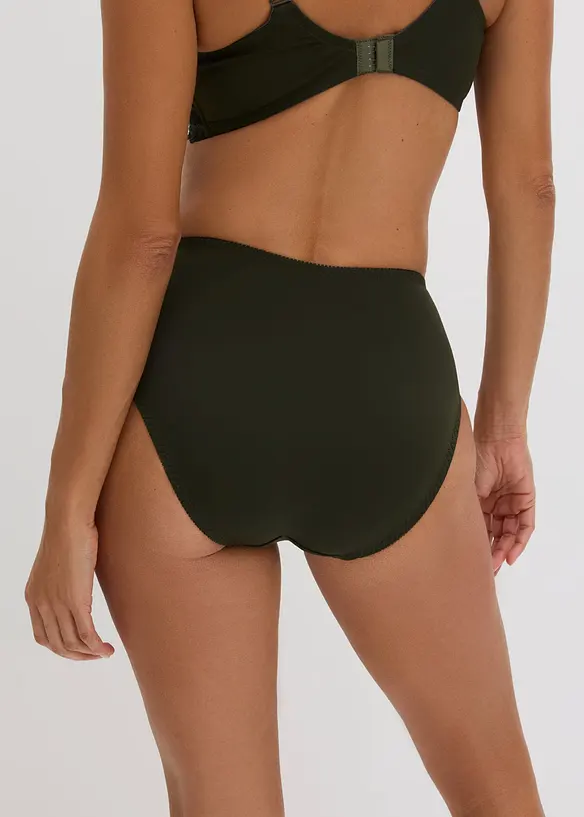 Truse med h&oslash;y midje og nydelige blonder (2-pack), bonprix