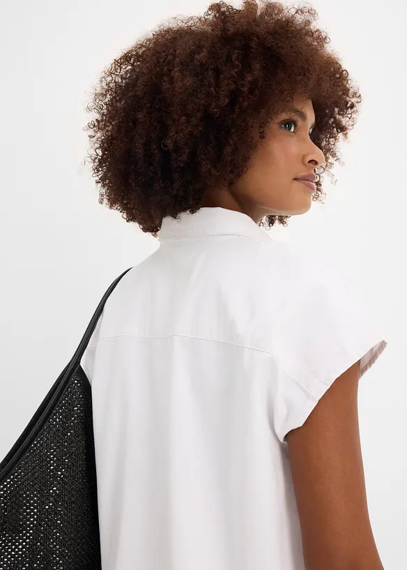 Kort, boxy skjorte i denim, bonprix