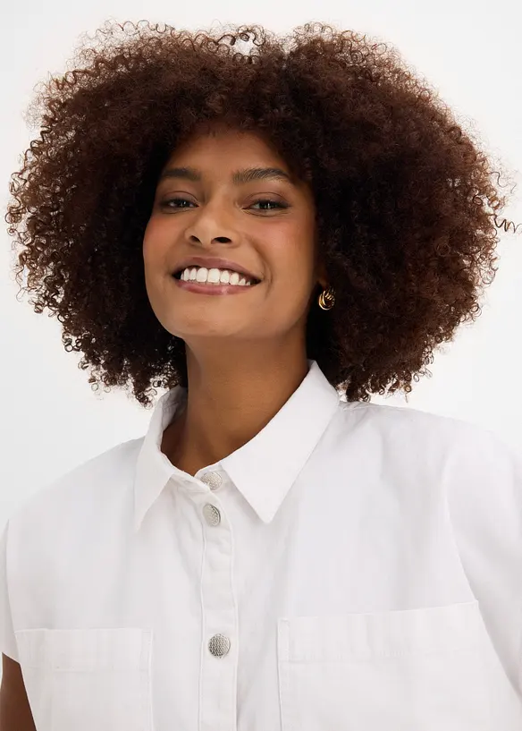 Kort, boxy skjorte i denim, bonprix