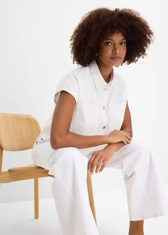 Kort, boxy skjorte i denim, bonprix