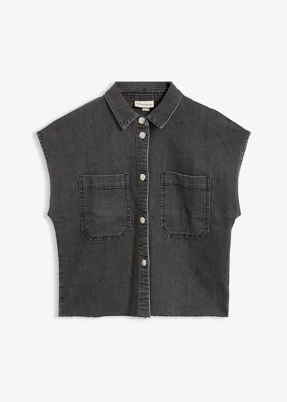 Kort, boxy skjorte i denim, bonprix