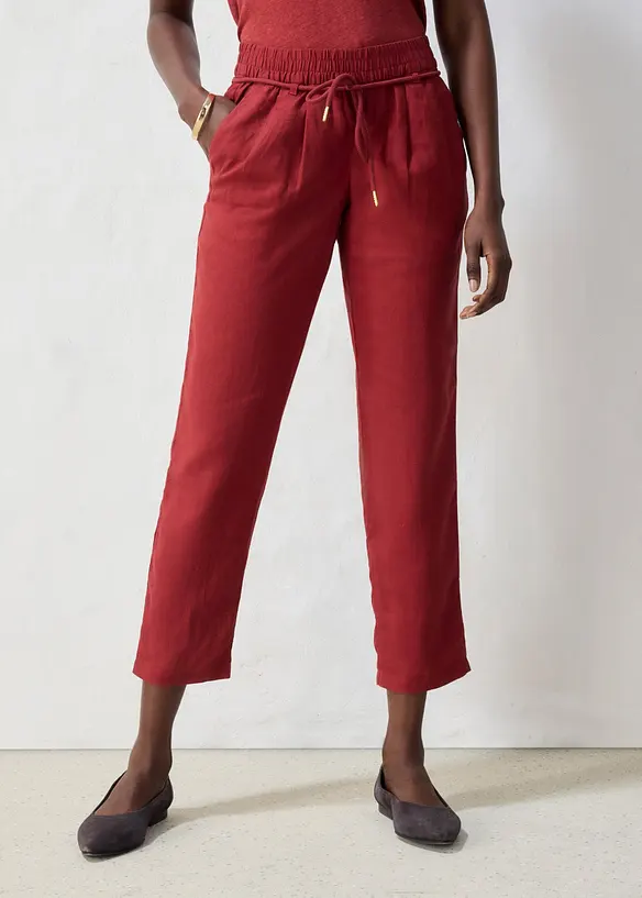 Pull on-bukse i 100% lin, bonprix