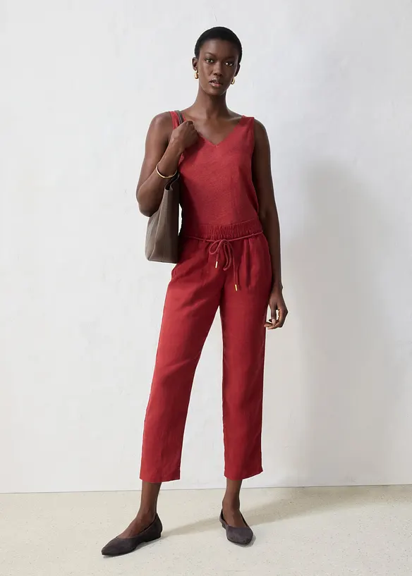 Pull on-bukse i 100% lin, bonprix